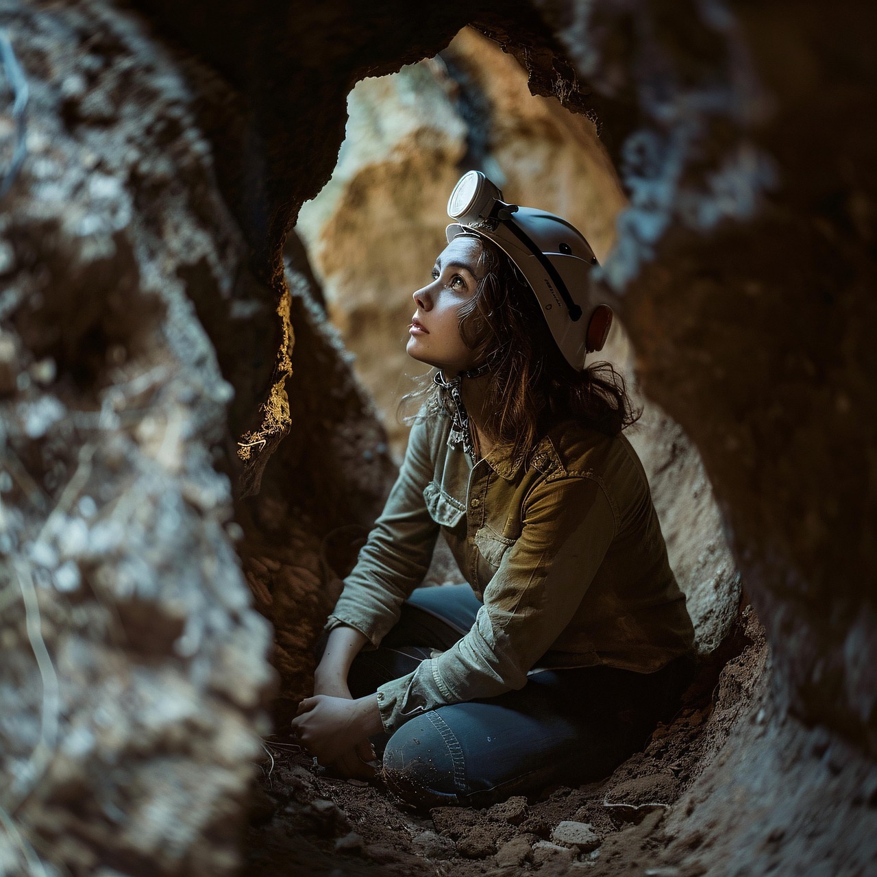 AI generated image of a woman in a cave AI generated image of a woman in a cave